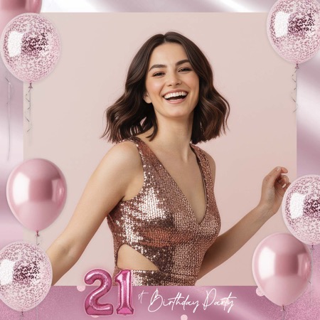 Modèle de cabine photo pour fête d'anniversaire