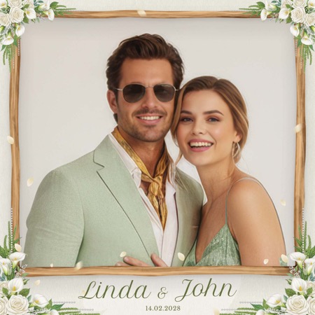 Modèle de cabine photo pour mariage vert