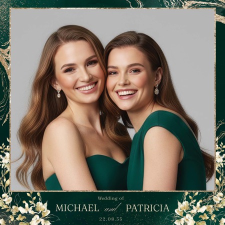 Modèle de cabine photo pour mariage émeraude