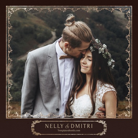 Modèle de cabine photo pour mariage automnal sombre