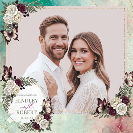 Modèle de cabine photo pour mariage bohème audacieux