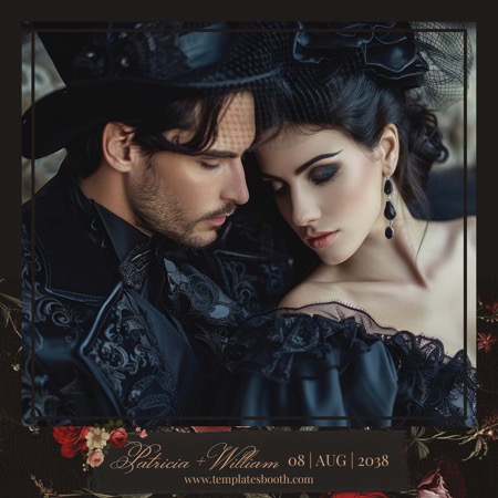 Modèle de cabine photo de mariage moody noir