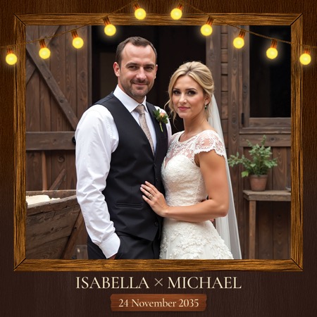 Modèle de cabine photo pour mariage rustique