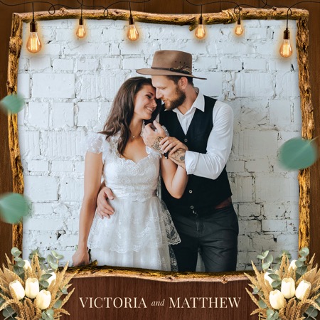 Modèle de cabine photo pour mariage rustique