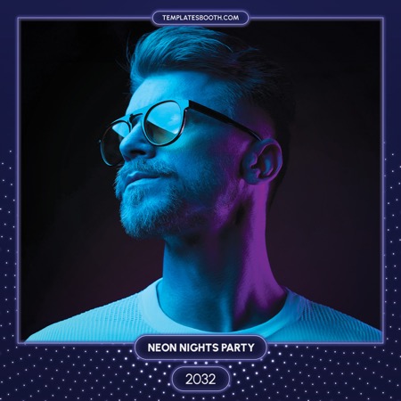 Modèle de cabine photo pour soirée nuits néon