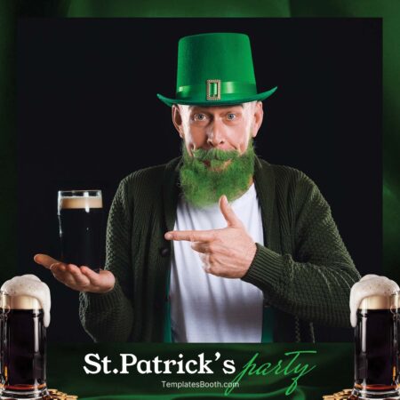 Modèle de cabine photo pour la fête de la Saint-Patrick