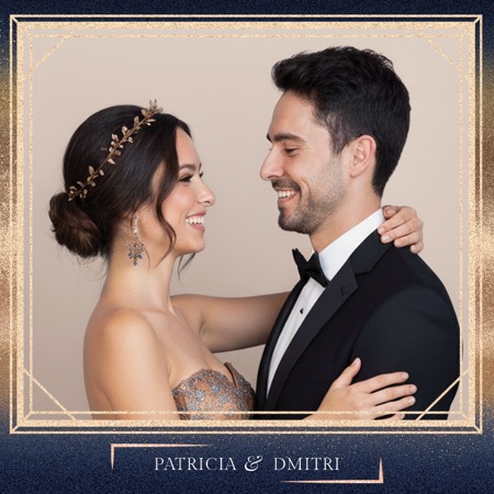 Modèle de Cabine Photo de Mariage Bronze & Bleu