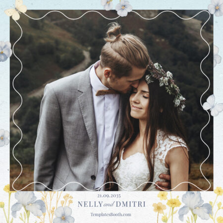 Modèle de Photobooth de Mariage Stone Blue