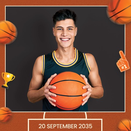 Modèle de cabine photo pour basketball universitaire