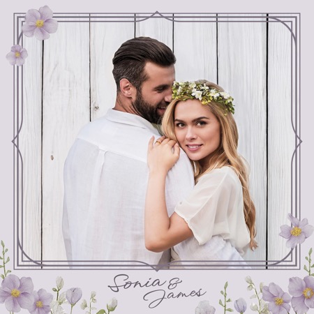 Modèle de Photobooth pour Mariage Violet