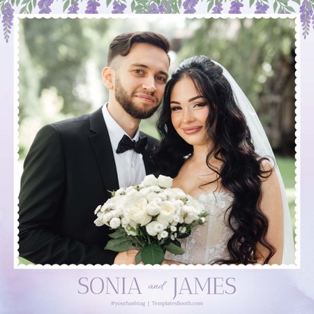 Modèle de Cabine Photo pour Mariage en Sauge et Lavande