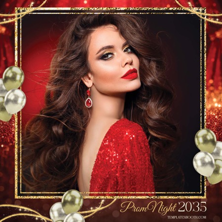 Modèle de cabine photo pour soirée de promo rouge pailleté