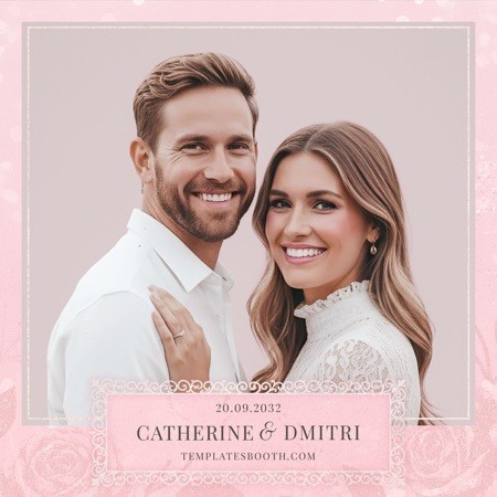 Modèle de cabine photo de mariage Pink & Lace