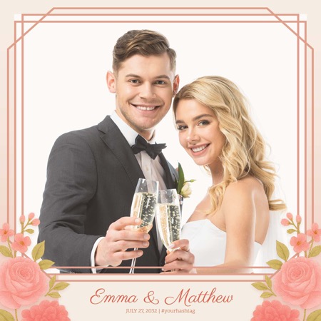 Modèle de cabine photo de mariage Just Peachy