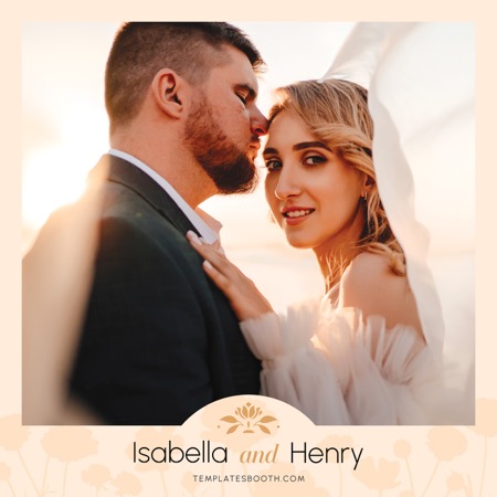 Modèle de cabine photo de mariage floral pêche