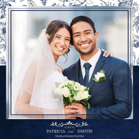 Modèle de cabine photo pour mariage vintage bleu marine