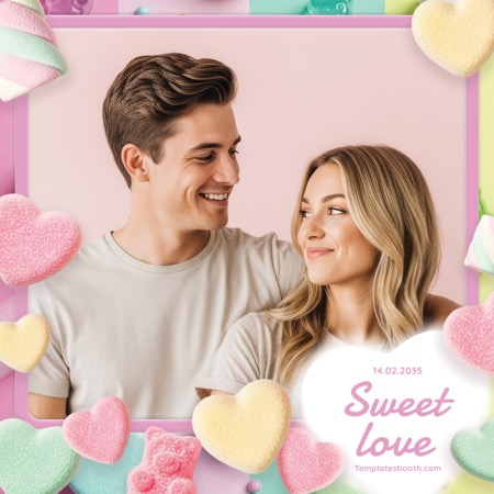 Modèle de cabine photo pour une Saint-Valentin douce