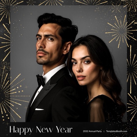 Modèle de cabine photo Bonne Année