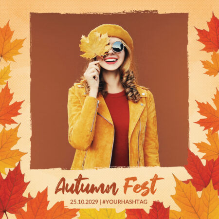 Modèle de Cabine Photo Feuilles d'Automne