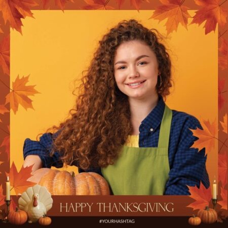 Modèle de cabine photo Feuilles de Thanksgiving