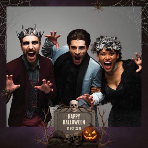 Modèle de Photo Booth Cimetière d'Halloween