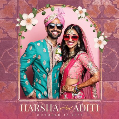 Modèle de cabine photo pour mariage indien rose