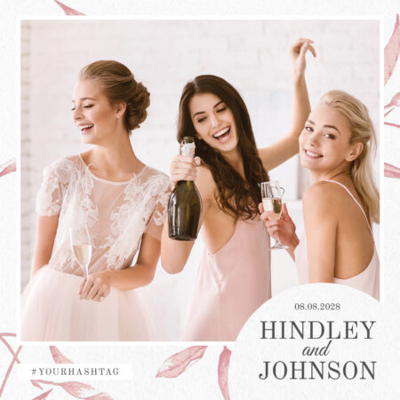 Modèle de cabine photo feuillage rose