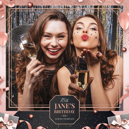 Modèle de cabine photo pour le 18e anniversaire