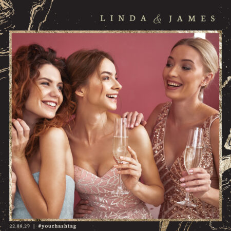 Modèle de cabine photo noir et or