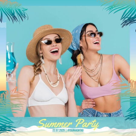 Modèle de cabine photo été tropical