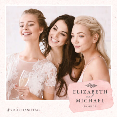 Modèle de cabine photo aquarelle rose