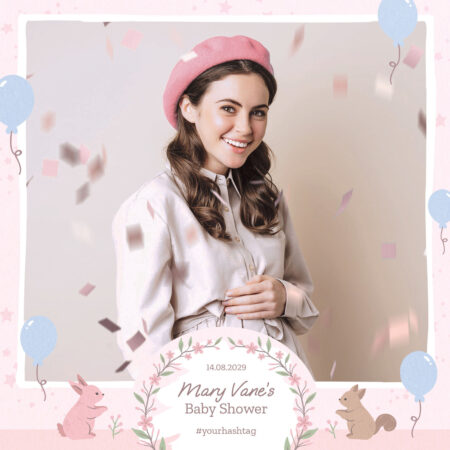 Modèle de Photobooth pour Baby Shower Rose