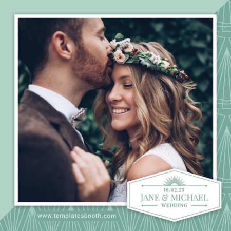 Modèle de cabine photo déco menthe poivrée