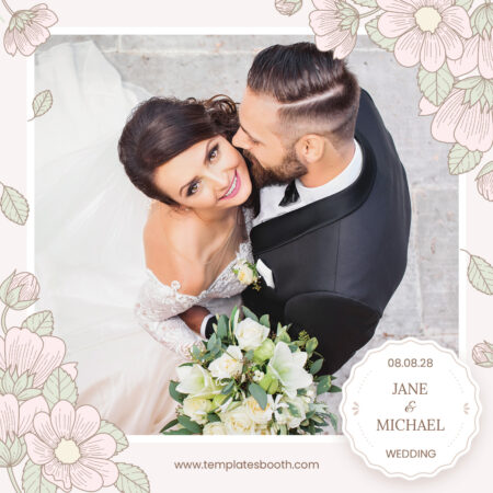 Modèle de cabine photo fleurs de mariage