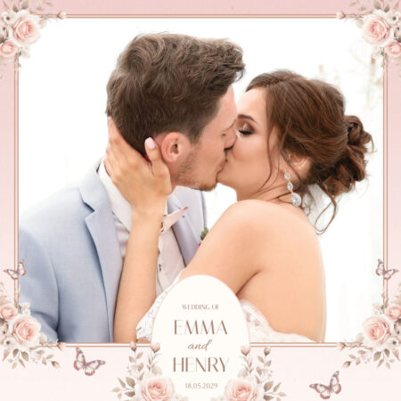 Modèle de cabine photo pour mariage en rose pâle