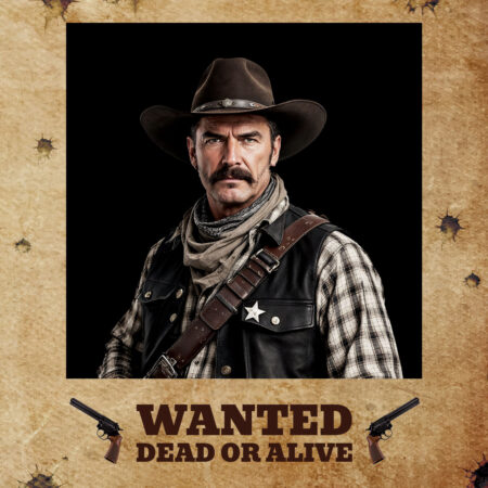 Modèle d'Affiche Recherchée pour Cabine Photo