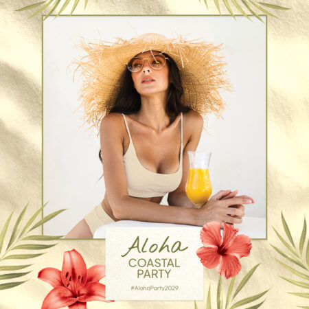 Modèle de cabine photo pour fête hawaïenne