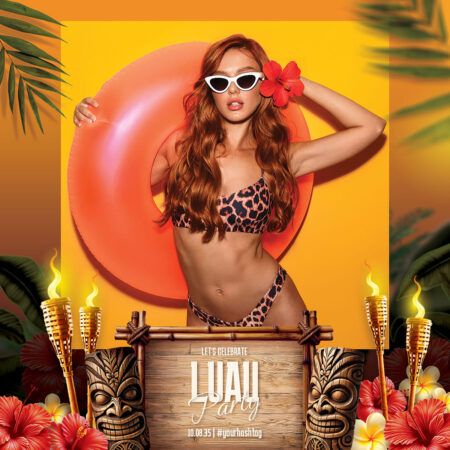 Modèle de cabine photo pour fête luau
