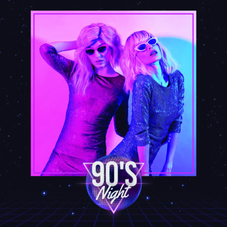 Modèle de cabine photo pour soirée des années 90