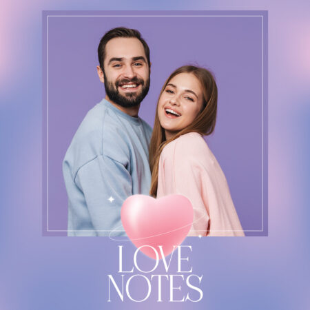 Modèle de cabine photo Notes d'amour Saint-Valentin