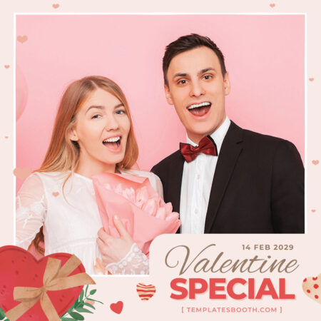 Modèle de cabine photo pour la Saint-Valentin