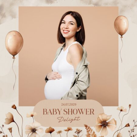 Modèle de cabine photo pour baby shower rustique