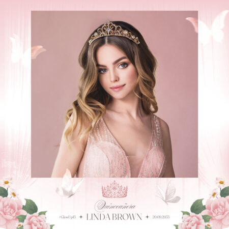 Modèle de cabine photo Quinceañera floral