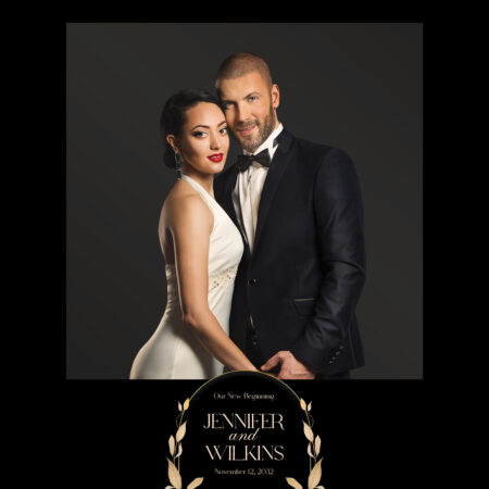 Modèle de Photobooth pour Mariage Noir & Or