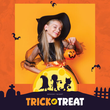 Modèle de cabine photo Halloween : Bonbons ou bêtises