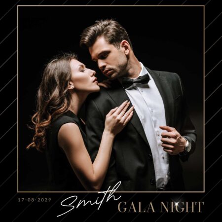 Modèle de Photobooth pour Soirée Gala Noir et Or