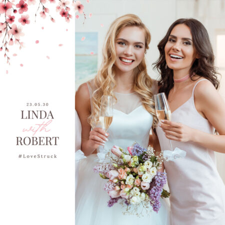 Modèle de cabine photo Fleur rose