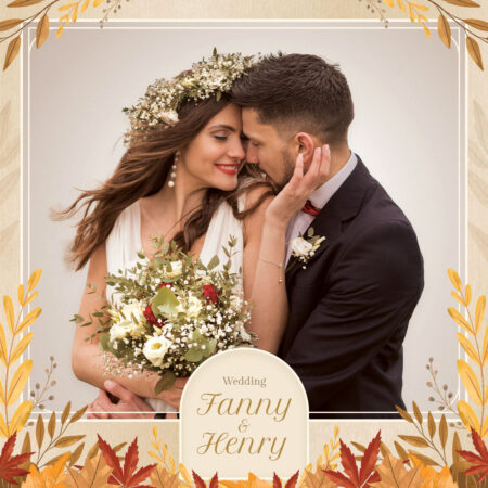 Modèle de cabine photo pour mariage automnal