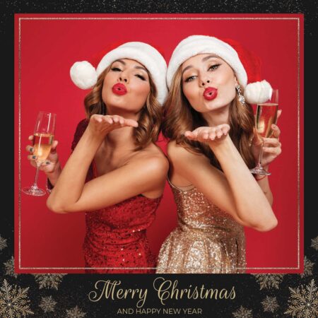 Modèle de Photobooth Noël Noir et Or