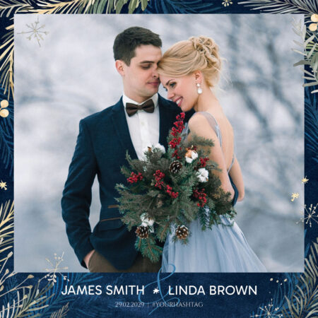 Modèle de cabine photo pour mariage d'hiver bleu